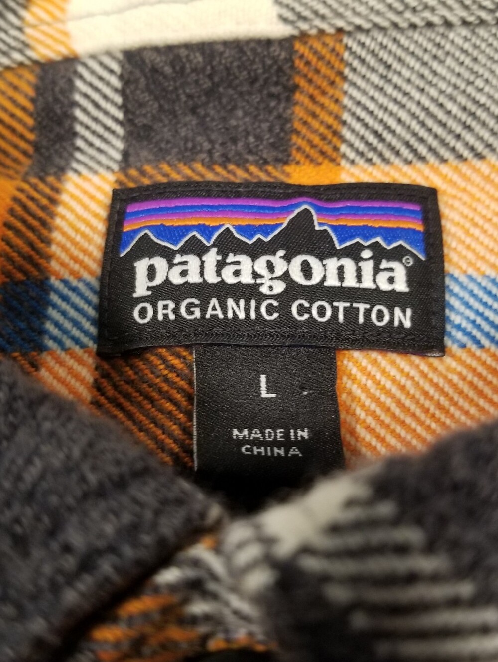 Patagonia Mens Long Sleeve Fjord Flannel Shirt L Plaid Button Up Organic Cotton - Picture 3 of 7